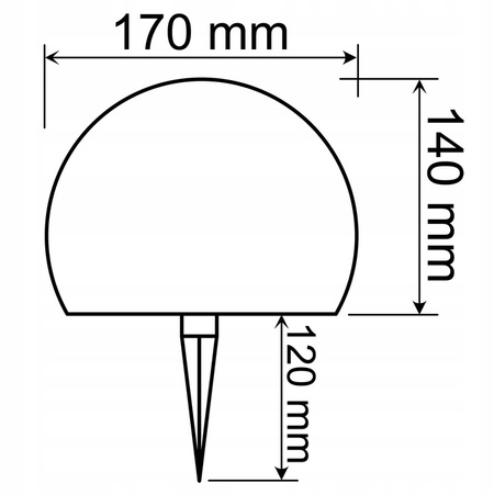Lampa Ogrodowa LED Solarna Wbijana Kula RGB Naziemna 17cm + Pilot