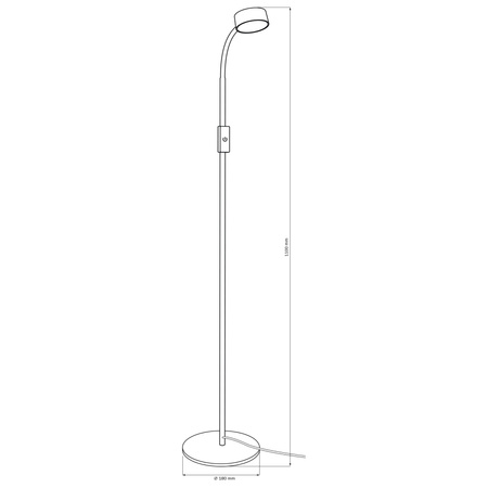 Lampa Podłogowa LED 3W 400lm CCT Czarna Ściemnialna Bruno Sanico Goldlux