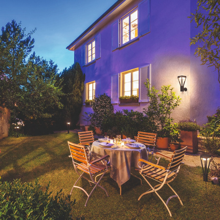 Lampa Ogrodowa Zewnętrzna Kinkiet Elewacyjny LED 6W 550lm 3000K IP44 Czarny Z Czujnikiem Ruchu i Zmierzchu Endura Ledvance