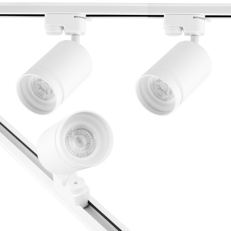 Zestaw Szyna Oświetleniowa Szynoprzewód 1m + 2x Reflektor Szynowy LED GU10 BIAŁY z Pierścieniem Dekoracyjnym