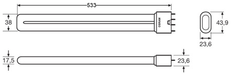 Świetlówka 2G11 55W 4800lm 3000K Ciepła OSRAM Dulux L Ściemnialna