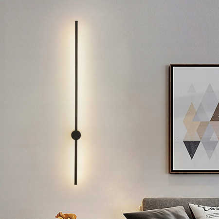 Kinkiet LED CATRINA lampa ścienna CZARNA Metal 14W 90cm styl nowoczesny