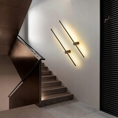 Kinkiet LED CATRINA lampa ścienna CZARNA Metal 17W 120cm styl nowoczesny