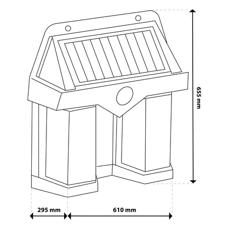 Lampa Solarna LED Elewacyjna Naświetlacz Czujnik Zmierzchu Czarna