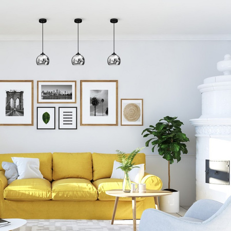 Lampa Wisząca Sufitowa TORO Czarna Chrom 1xE27 Milagro