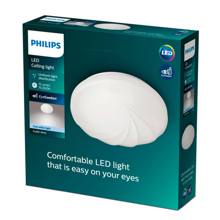 Lampa Sufitowa Plafon Natynkowy LED 17W 1900lm 4000K Biała Shore Philips