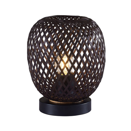 Lampa Stołowa Dekoracyjna E27 Czarna BAMBOO NATURAL Sanico Goldlux