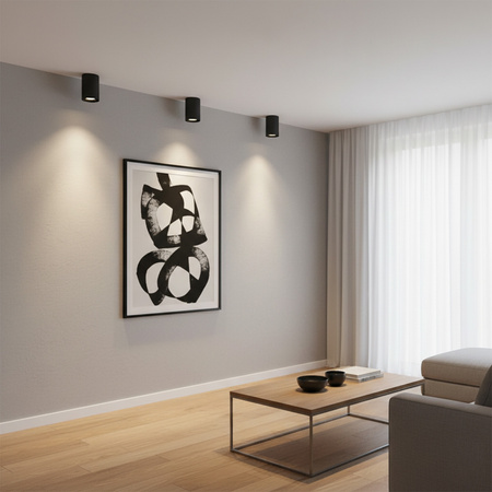 Oprawa Sufitowa Natynkowa HADAR R1 1xGU10 Ruchoma Okrągła Czarna