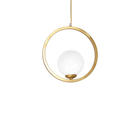 Lampa wisząca VIENNA 1xE14 Mosiądz Obręcz Geometryczne Elegancka MLP5573 Milagro Metal + Szkło