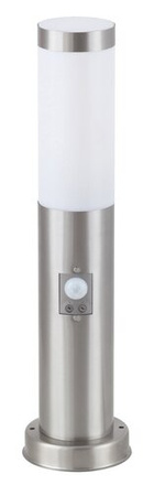 Lampa Ogrodowa LED Zewnętrzna TORCH E27 IP44 Słupek 45cm z Czujnikiem Ruchu Srebrno-Biała RABALUX