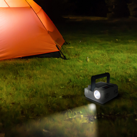 Lampa Solarna Kempingowa 1W 100lm 8000lmK Zimna Szara IPX4 z Czujnikiem Zmierzchu Sanico Goldlux