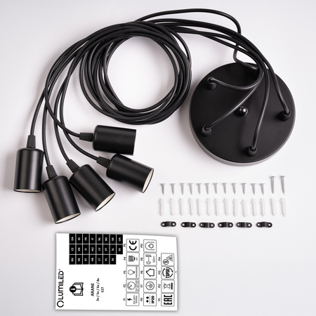 Lampa wisząca sufitowa ARANE PAJĄK 5 ramion do LED 5x E27 LUMILED