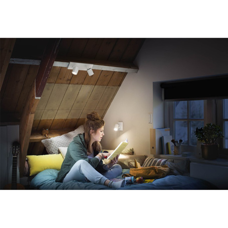 Lampa sufitowa Reflektor LED Spot Runner Biały 2x 4.2W CCT PHILIPS HUE Bluetooth Zigbee + Przełącznik Dimmer Switch