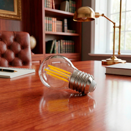 6x Żarówka LED E27 Kulka P45 2,2W 470lm = 40W 2700K Ciepła 360° Filament KLASA A LUMILED