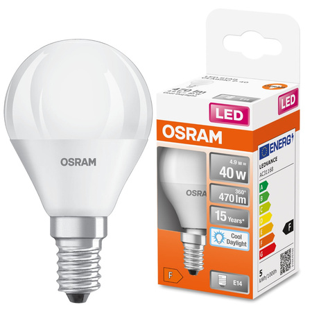 Żarówka LED E14 P40 5,5W = 40W 470lm 6500K Zimna 200° OSRAM Star