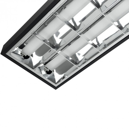 Oprawa Natynkowa Rastrowa 2 x T8 120 cm G13 Czarna