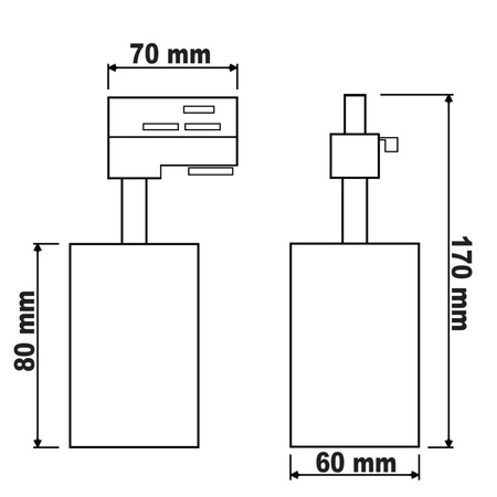 Reflektor Szynowy GU10 BRICK Biały do Szynoprzewodów Jednofazowych
