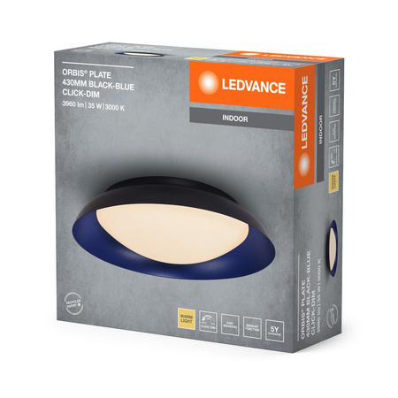 Plafon Lampa LED Oprawa Ozdobna Ściemnialna Czarna Niebieska 35W 3000K Ciepła LEDVANCE