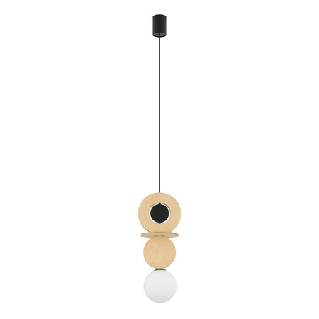 Lampa Sufitowa Wisząca G9 Czarna Drewno Skandynawska DROPS WOOD A 11173 Nowodvorski