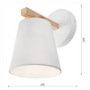 Lampa Ścienna Kinkiet ELLIE E27 Biały Drewniany KM-1.113 Lamkur