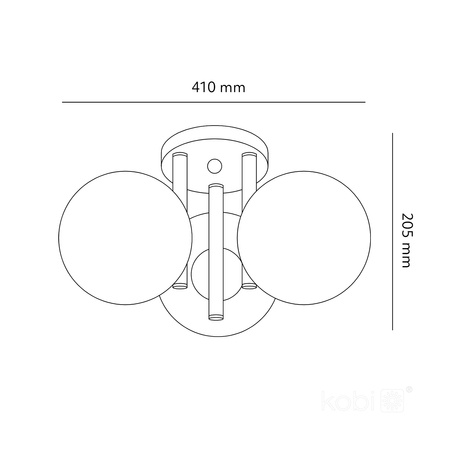Lampa Sufitowa Dekoracyjna 3x G9 Szara Elegance Kobi