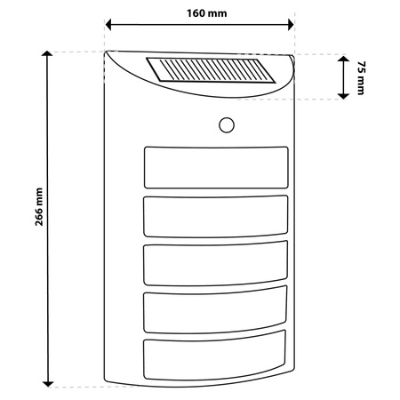 Kinkiet Solarny Lampa Elewacyjna Ogrodowa LED SAFFO 6000K Czujnik Ruchu