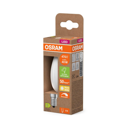 Żarówka LED B35 Świeczka E14 2.9W = 40W 470lm 2700K Ciepła 300° Ściemnialna CLASSIC ENERGY EFFICIENCY Osram