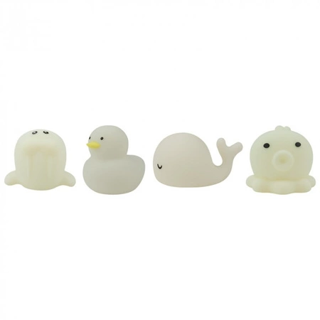 Zestaw 4x Lampka Nocna Dziecięca LED 0.4W Wielokolorowa RGB Bateryjna Biała ZESTAW MORSKI MARY'S