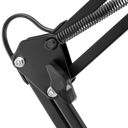 Lampa Stojąca Podłogowa Stołowa LED E27 Czarna z Regulacją Wysokości Belsa Lumiled