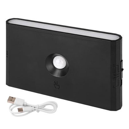 Lampa LED Akumulatorowa 1W 170lm 3000/4000/6500K CCT 180° z Czujnikiem Ruchu Ściemnialna Czarny Wolf Masterled