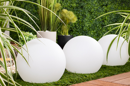 Kula ogrodowa LAMPA SOLARNA do ogrodu NAZIEMNA LED RGB 20cm + pilot