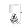 Lampka stołowa stojąca TRIANGOLO 1x E27 Czarno-biała Metal + tkanina Milagro