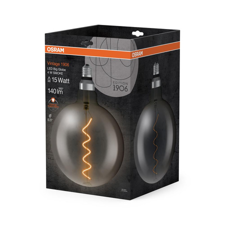 Żarówka LED Dekoracyjna G200 Kula E27 4W = 15W 140lm 1800K Ciepła 330° Dymiona Vintage 1906 Osram