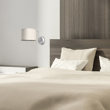 Lampa Ścienna Kinkiet LINO Biała Lniana 1xE27 Milagro