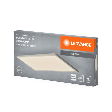 Panel LED Oprawa Lampa Sufitowa 22W 1600lm 4000K Neutralna Natynkowa Biały 60x30cm Planon™ Ledvance