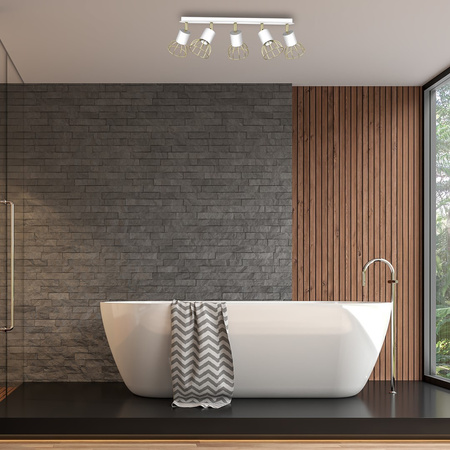 Lampa Sufitowa DANTE Biała Złota 5x mini GU10 Milagro