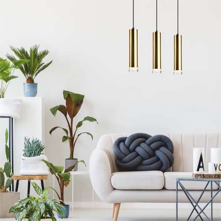 Lampa Wisząca Sufitowa DIEGO 3xE27 Czarna Złota LM-3.124 Lamkur