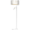 Lampa Podłogowa Stojąca ZIGGY Biała/Złota 1xE27 + 1x mini GU10 Milagro