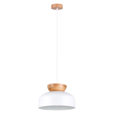 Lampa Sufitowa Wisząca Zwis E27 Okrągła Naturalne Drewno Skandynawska Marion Sollux