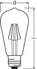 Żarówka LED Edison E27 ST64 5,8W = 60W 806lm 4000K Neutralna 300° CRI90 Filament Ściemnialna LEDVANCE Superior