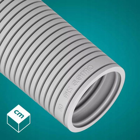 Rura Karbowana RKGL 50mm 320N Peszel do Zabezpieczania Kabli 25m AKS Szary ZIELONKA