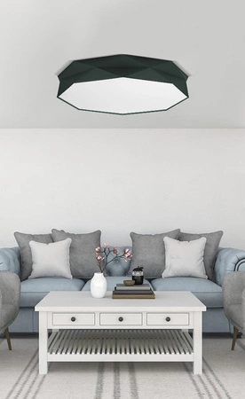 Lampa Sufitowa Plafon Oprawa KANTOOR Okrągła Zielono-Biała 86cm 15W 6xE27 1081 TK Lighting