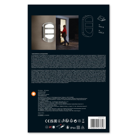 Lampa Ogrodowa Zewnętrzna Kinkiet Elewacyjny LED 12W 650lm 3000K IP44 Srebrny Endura Ledvance