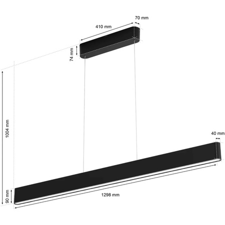 Lampa Sufitowa Oprawa Wisząca ENSIS Czarna 79W CCT RGB Góra Dół PHILIPS HUE Bluetooth Zigbee