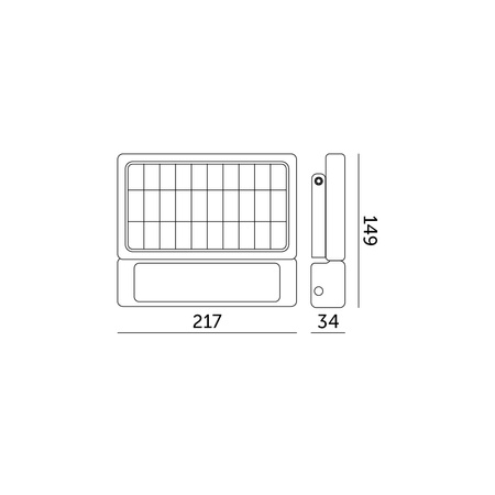 Naświetlacz LED Solarny Zewnętrzny Ogrodowy 5W 500lm 4000K Neutralny 90° z Czujnikiem Ruchu i Zmierzchu IP65 Czarny Mhc Kobi