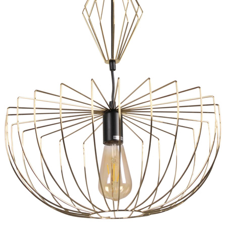 Lampa Sufitowa Wisząca Zwis E27 Złota Jasmina Sanico Goldlux