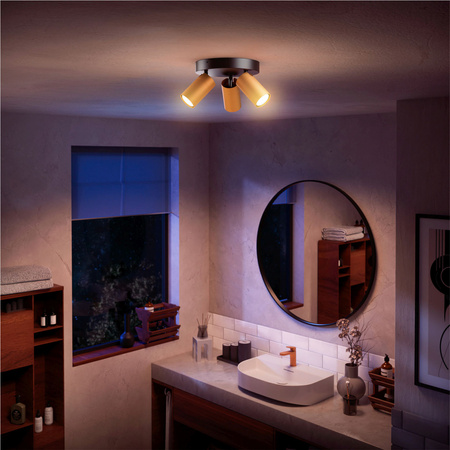 Lampa Sufitowa Reflektor 3x GU10 IP44 Miedziany-Czarny Kosipo Philips