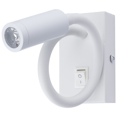 Lampa Ścienna LED Elastyczny Kinkiet do Czytania LEO 3W 4000K Biały