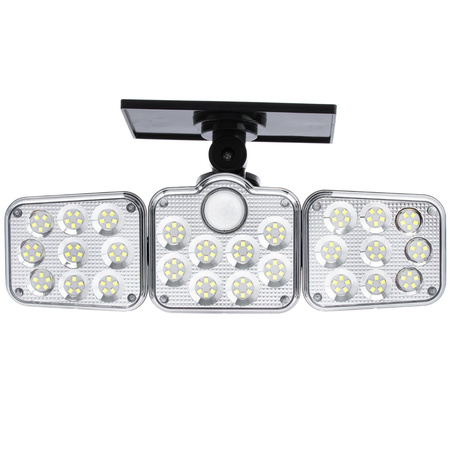 Naświetlacz solarny lampa 138x LED 10W 480lm Zimna czujnik ruchu IP65 + Pilot
