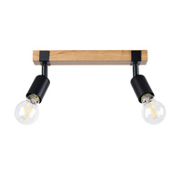 Lampa Sufitowa Oprawa Natynkowa SPOT TUBA Reflektor 2x E27 Punktowa Ruchoma Nieregularna Czarna Brązowa Nowoczesna Zuca Sollux